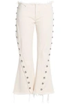 MARQUES' ALMEIDA WOMAN BUTTON-DETAILED MID-RISE FLARED JEANS OFF-WHITE,AU 4772211933445203