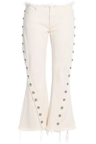 Marques' Almeida Woman Button-detailed Mid-rise Flared Jeans Off-white