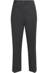 JIL SANDER WOMAN CROPPED COTTON-BLEND TAPERED PANTS BLACK,AU 4772211933925791