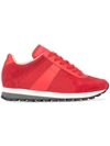 Maison Margiela Men's Retro Runner Leather & Suede Sneaker In Red