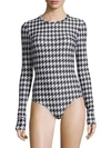COVER Long Sleeve Houndstooth Swimsuit