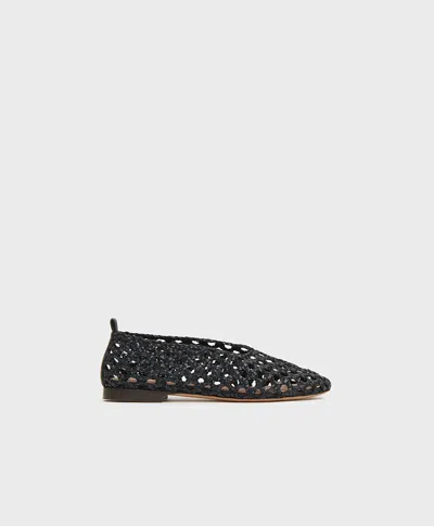 Mansur Gavriel Woven Ballerina Flat In Black