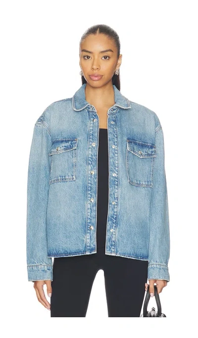 Anine Bing Paxton Shirt In Blue