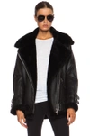 Acne Studios Black Shearling Velocite Aviator Jacket In Black