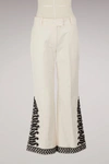 TORY BURCH COTTON EMBROIDERED PANTS,44970/104