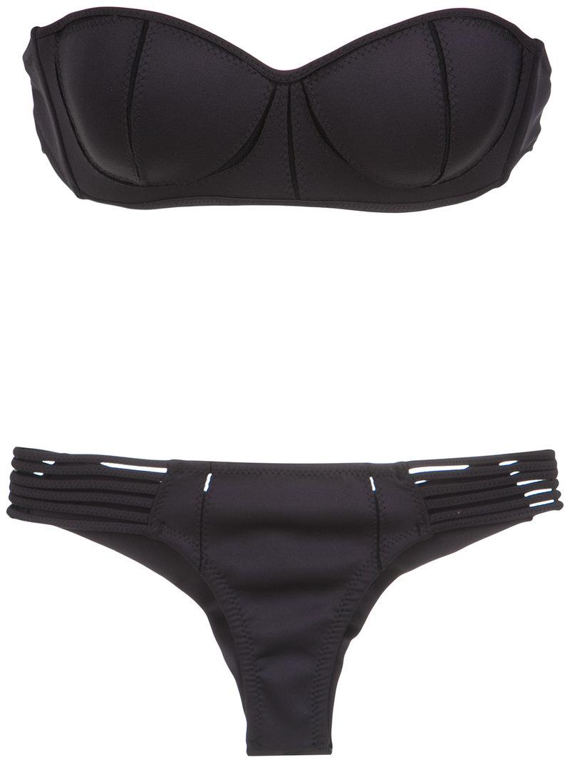 Amir Slama Strapless Bikini Set In Black | ModeSens