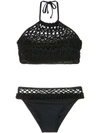 Amir Slama Macramé Bikini Set In Black