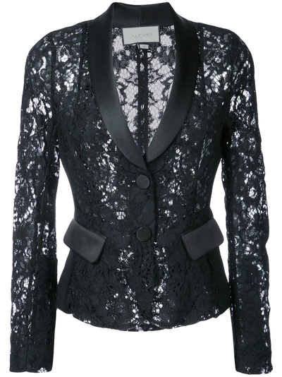 Alexis Lace-embroidered Blazer In Black