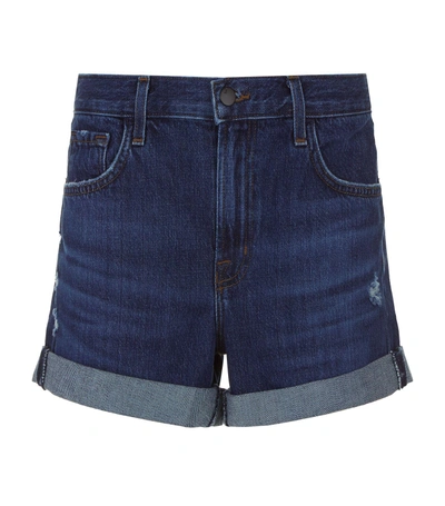 J Brand Johnny Mid Rise Denim Shorts In Blue