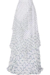 PETER PILOTTO WOMAN TIERED PRINTED SILK-GEORGETTE MAXI SKIRT WHITE,US 1071994536748876