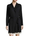 Eberjey Lady Godiva Lace-trimmed Robe In Black/off White