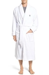 Polo Ralph Lauren White Waffle-knit Cotton Robe In White