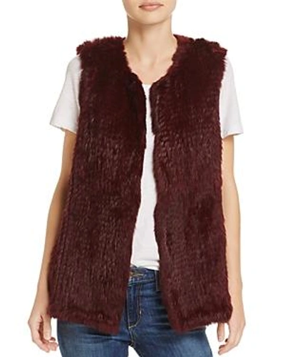 525 America Rabbit Fur Long Vest - 100% Exclusive In Black Cherry