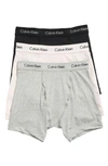 Calvin Klein Men's Cotton Stretch Boxer Briefs 3-pack Nu2666 In Black/ Grey/ Nymph Thigh