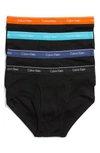 Calvin Klein 4-pack Cotton Briefs In Black W/ Sunset/ Blue/ Black