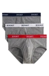 2(x)ist Cotton Contour Pouch Briefs, Pack Of 3 In Heather Grey