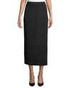 Misook Long Straight Knit Skirt, Plus Size In Black