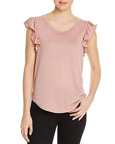 Chaser Ruffle Shirttail T In Pink