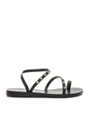 Ancient Greek Sandals Apli Eleftheria Crystal-embellished Leather Sandals In Black