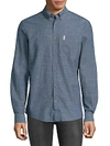 BEN SHERMAN Woven Cotton Button-Down Shirt,0400096884645