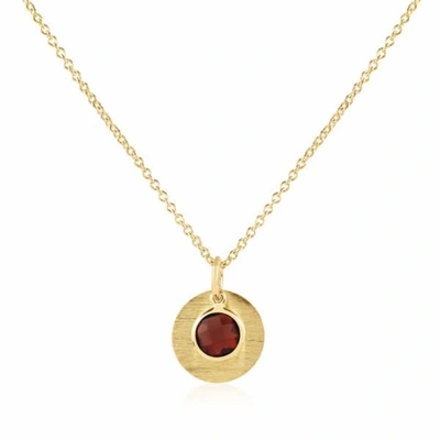 Auree Jewellery Bali 9ct Gold January Birthstone Necklace Garnet