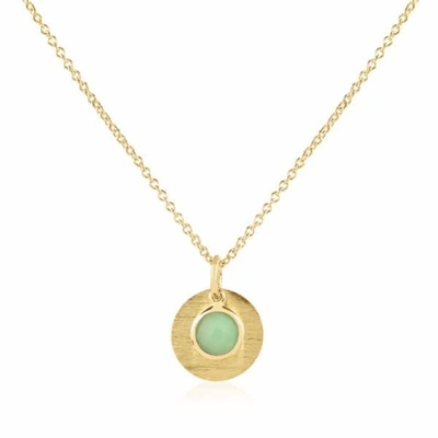 Auree Jewellery Bali 9ct Gold May Birthstone Necklace Chrysoprase