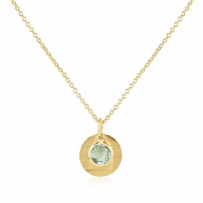 Auree Jewellery Bali 9ct Gold March Birthstone Necklace Blue Topaz