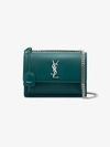 SAINT LAURENT SAINT LAURENT GREEN SUNSET MONOGRAM LEATHER SHOULDER BAG,442906D420N12513239