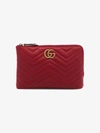GUCCI GUCCI RED MARMONT 2.0 LEATHER POUCH,498128DSVRT12547595