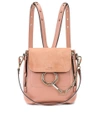 CHLOÉ FAYE LEATHER AND SUEDE BACKPACK