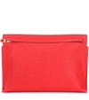 LOEWE T POUCH EMBOSSED LEATHER CLUTCH,P00302476-1