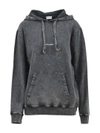 SAINT LAURENT GREY VINTAGE HOODIE,10064340