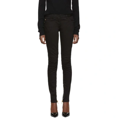 Balmain Woman Low-rise Skinny Jeans Black