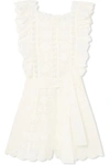 ZIMMERMANN KALI DAISY BRODERIE ANGLAISE COTTON AND LACE PLAYSUIT
