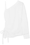 ALEXANDER WANG T ONE-SHOULDER COTTON-POPLIN TOP