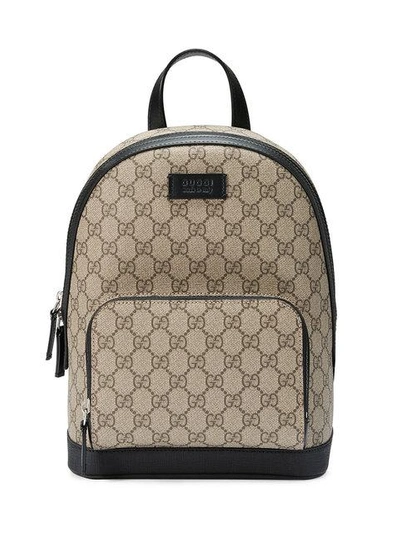 Gucci Gg Supreme Small Backpack In Brown