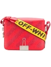 Off-white Binder Clip Velvet Shoulder Bag