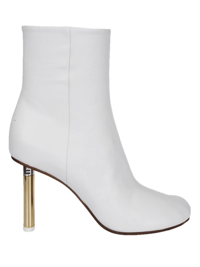 Vetements Lighter-heel Leather Ankle Boots In White