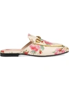 GUCCI PRINCETOWN ROSE PRINT LEATHER SLIPPERS,5055110JD1012576867