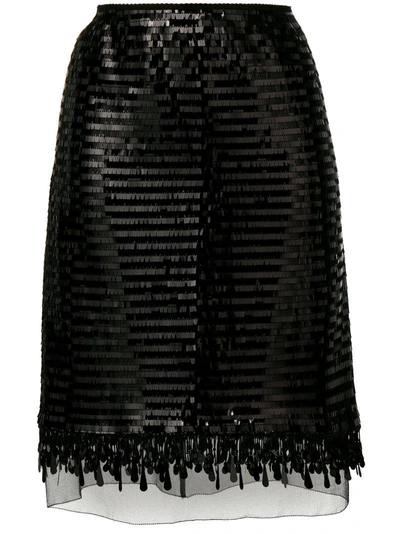 Marc Jacobs Paillette-embellished Pencil Skirt In Nero