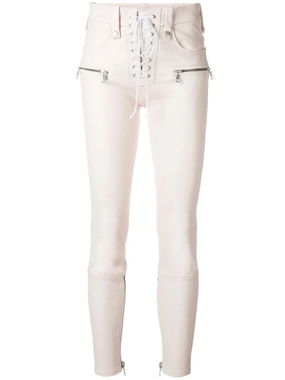 Ben Taverniti Unravel Project Lace Up Detail Trousers In Neutrals