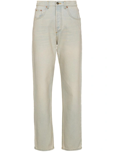 Gucci Printed High-rise Straight-leg Jeans In Blue