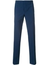 Prada Plaid Cropped Tailored Trousers In Blue