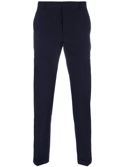 Prada Slim Tailored Trousers In Blue