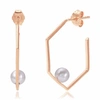Neola Rose Gold Earrings With Pearl Minerva In Gold