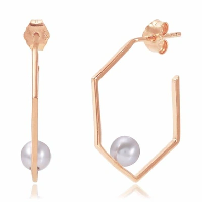 Neola Rose Gold Earrings With Pearl Minerva