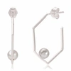 Neola Minerva Silver Earrings With Grey Pearl In Silver