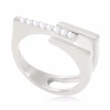 Neola Neringa Silver Stacking Ring With White Topaz In Stacking