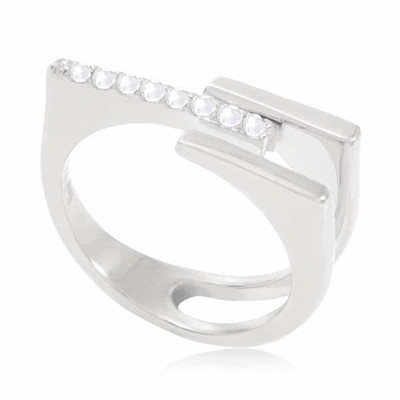 Neola Neringa Silver Stacking Ring With White Topaz