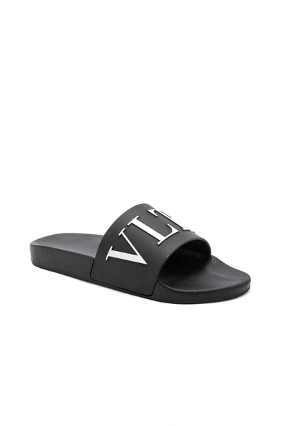Valentino Garavani Garavani Vltn Logo Slides In Black White